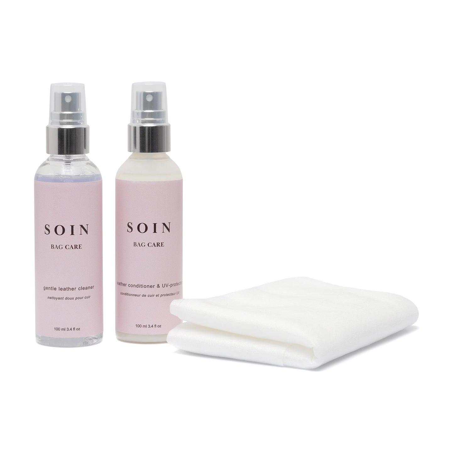 cleaner & conditioner bundle + white cloth